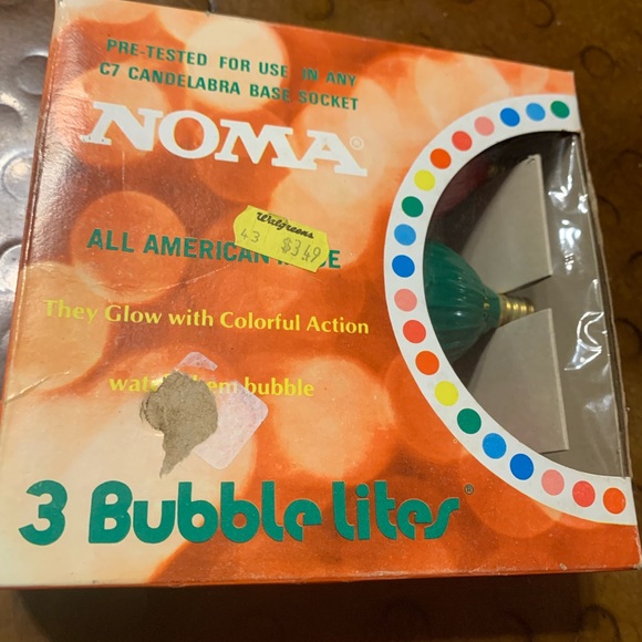 Source Unknown Holiday Vintage Noma Bubble Bubbler Lite Light Bulbs